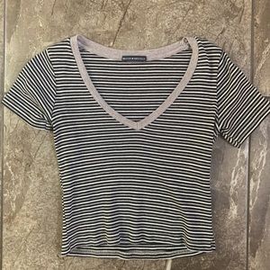 Gray and white striped Brandy Melville shirt